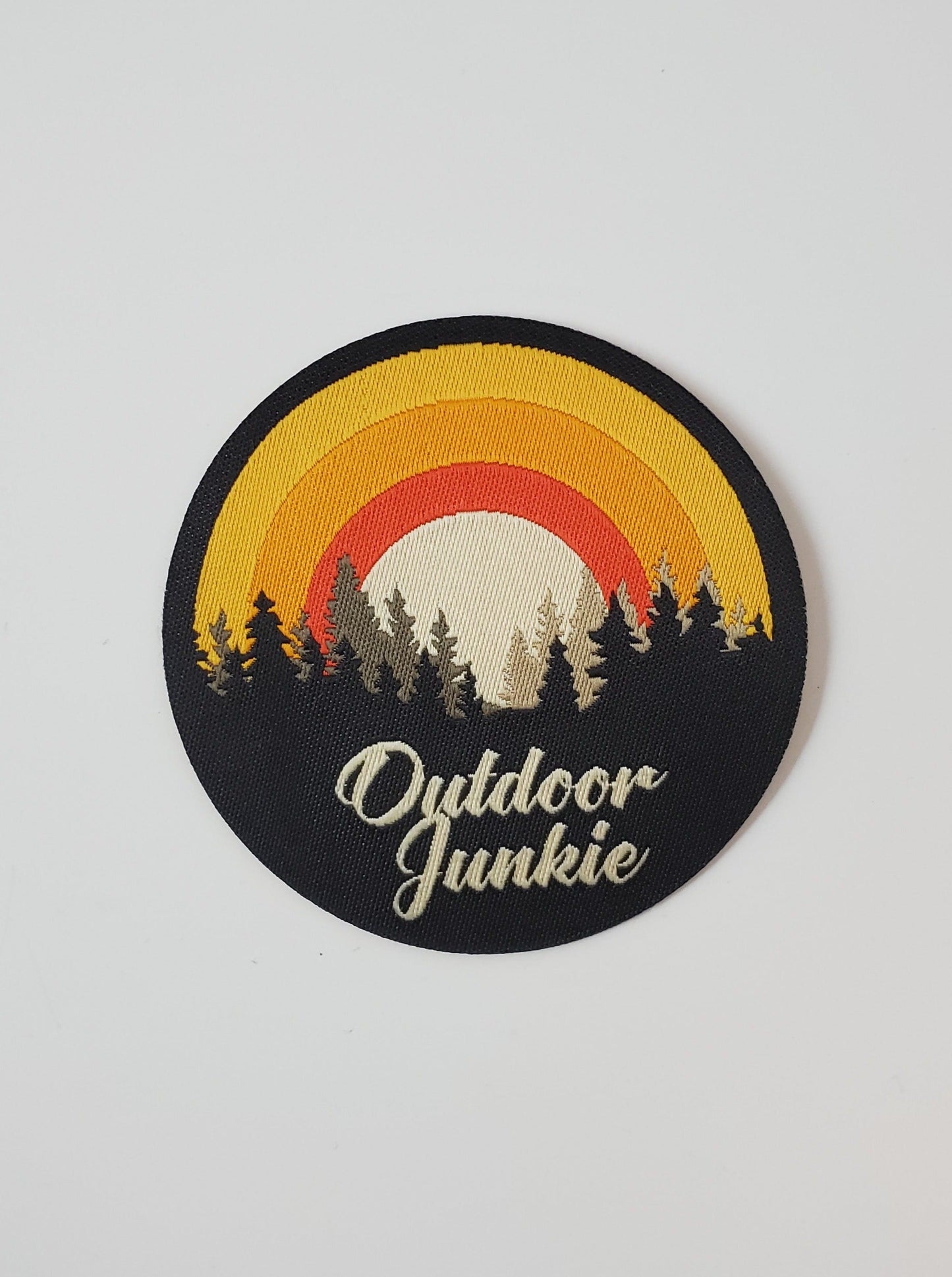 "Outdoor Junkie" Design Trucker Hat (Charcoal Mesh/ Black Fabric)