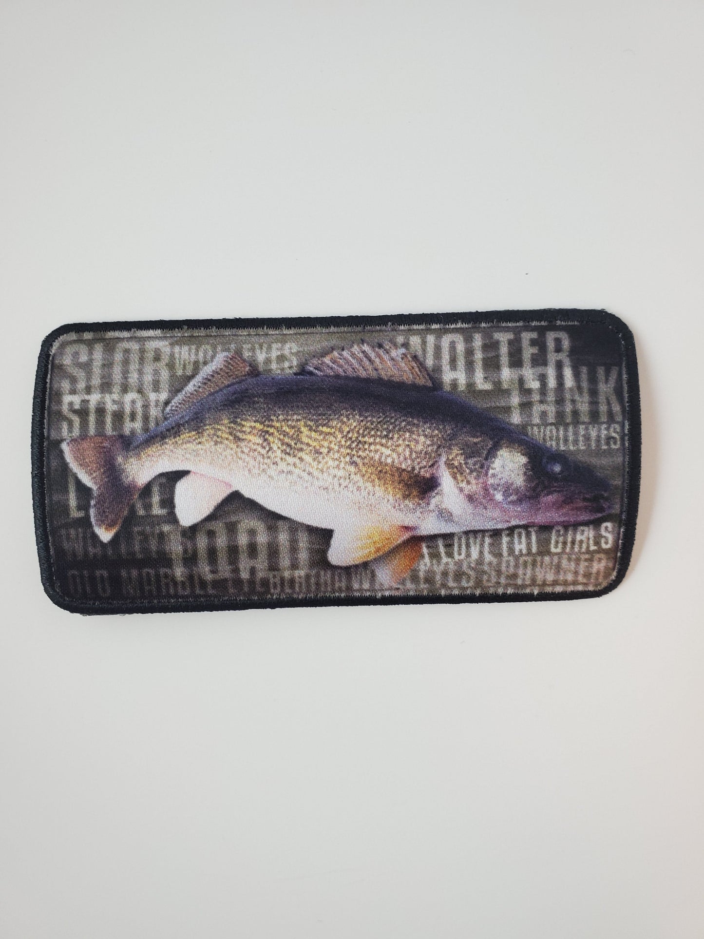 "I LOVE FAT GIRLS" Walleye Patch Black/White 6 Panel Trucker Hat